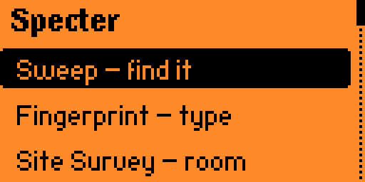 Specter main menu
